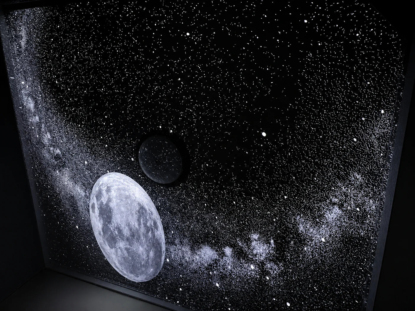 Customer room photo showing the Astraliora Galaxy Projector effect