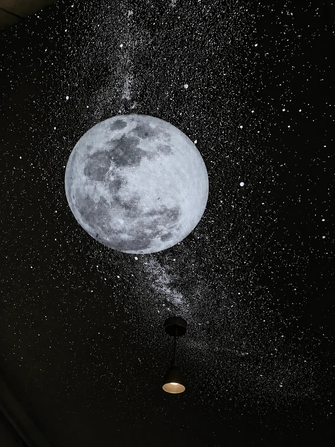 Customer room photo showing the Astraliora Galaxy Projector effect